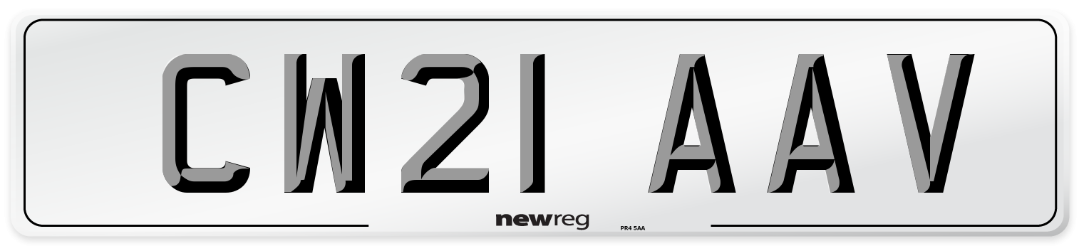 CW21 AAV Number Plate from New Reg